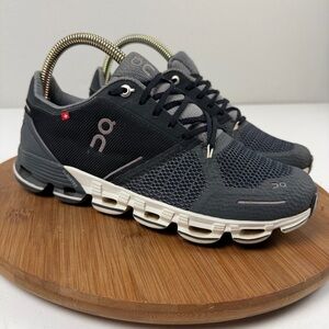 On CloudFlyer Charcoal and White Road Running Shoes